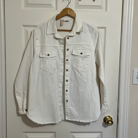 Anthropologie Pilcro White Denim Jean Jacket - Picture 1 of 7